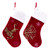 Reindeer and Snowflake Sequin Christmas Stockings - 20" - Red and White - Set of 2 - IMAGE 2