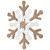 Natural Wooden Snowflake Christmas Wall Decoration - 17.75 - Beige and White - IMAGE 4
