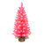 Pre-lit Artificial Pink Pine Christmas Tree with Burlap Base - 3’ - Clear Lights - IMAGE 1