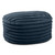 Large Plush Ribbed Faux Fur Pouf Ottoman - 35" - Midnight Blue - IMAGE 1