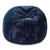 Large Plush Faux Fur Ribbed Bean Bag Chair - 60" - Midnight Blue - IMAGE 5