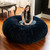 Large Round Faux Fur Cocoon Bean Bag Chair - 6' - Blue - IMAGE 2