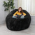 Large Ribbed Faux Fur Bean Bag Chair - 60" - Black - IMAGE 4