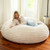 Large Faux Fur Round Cocoon Bean Bag Chair - 6' - Cream - IMAGE 3