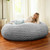 Large Round Cocoon Faux Fur Bean Bag Chair - 6' - Gray - IMAGE 3