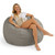 Large Round Plush Faux Fur Bean Bag Chair - 4' - Gray - IMAGE 1