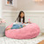 Plush Faux Fur Bean Bag Chair - 4' - Quartz Pink - IMAGE 5