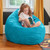 Kids Cocoon Microsuede Bean Bag Chair - 48" - Aqua Blue
