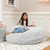Plush Faux Fur Textured Bean Bag Chair - 4' - Silver - IMAGE 5