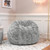 Round Kids Faux Fur Bean Bag Chair - 3' - Silver - IMAGE 4