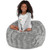 Round Kids Faux Fur Bean Bag Chair - 3' - Silver - IMAGE 5