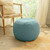 Small Plush Handcrafted Shearling Pouf Ottoman - 20” - Green - IMAGE 2