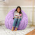 Faux Fur Plush Textured Bean Bag Chair - 4' - Bellflower Purple - IMAGE 5