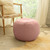 Small Shearling Handcrafted Round Pouf Ottoman - 20” - Pink - IMAGE 2