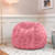 Faux Fur Round Kids Bean Bag Chair - 3' - Quartz Pink - IMAGE 2