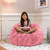 Faux Fur Round Kids Bean Bag Chair - 3' - Quartz Pink - IMAGE 3