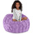 Round Faux Fur Kids Bean Bag Chair - 3' - Bellflower Purple - IMAGE 1