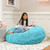 Textured Plush Faux Fur Bean Bag Chair - 4' - Turquoise Blue - IMAGE 5