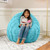Textured Plush Faux Fur Bean Bag Chair - 4' - Turquoise Blue - IMAGE 6