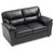 Flared Arm Faux Leather Straight Sofa with Nailhead Trim - 60" - Black - IMAGE 3