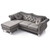 Tufted Velvet Chesterfield Sectional Sofa with Throw Pillows - 81" - Dark Gray - IMAGE 3