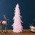 Small Layered Feather Cone Tree Glittered Christmas Decoration - 16" - Pink - IMAGE 1