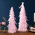Glittered Layered Feather Cone Tree Christmas Decoration - 19.5" - Pink - IMAGE 3