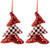 Sequined and Checkered Tree Christmas Ornaments - 5" - Red - Set of 2 - IMAGE 2