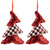 Sequined and Checkered Tree Christmas Ornaments - 5" - Red - Set of 2 - IMAGE 3