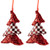 Sequined and Checkered Tree Christmas Ornaments - 5" - Red - Set of 2 - IMAGE 4