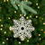 Snowflake Shaped Cut-Out Wooden Christmas Ornaments - 4.75" - White - Set of 4 - IMAGE 1