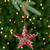 Sequined and Checkered Star Christmas Ornament -  6" - Red and White - IMAGE 1