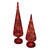 Set of 2 Red LED Christmas Tree Table Top Decorations 14" - IMAGE 1