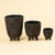 Small Abstract-Style Footed Standing Planter - 5.25" - Black - IMAGE 2