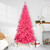Artificial Tinsel Christmas Tree - 7' - Pink - Unlit - IMAGE 1