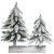 Frosted Pine Tree Duo Christmas Decoration - 12" - Unlit - IMAGE 2