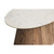 Oval Wood Coffee Table with Marble Top - 47" - Brown and White - IMAGE 4