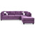 Reversible Microsuede 4-Seater Sectional Sofa with Throw Pillows - 111" - Purple - IMAGE 1