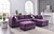 Reversible Microsuede 4-Seater Sectional Sofa with Throw Pillows - 111" - Purple - IMAGE 2