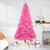 Pre-Lit Medium Artificial Pine Christmas Tree - 7' - Pink - Clear Lights - IMAGE 1