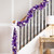 Pre-Lit Artificial Flocked Pine Christmas Garland - 9' - Purple - Clear Lights - IMAGE 1