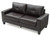 Square Arm Faux Leather Tufted Straight Sofa - 71" - Dark Brown - IMAGE 3
