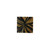 Square Horn Inlay Coasters - 4" - Black and Mustard Yellow - Set of 4 - IMAGE 1