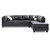 Reversible Faux Leather 4-Seater Sectional Sofa with Throw Pillows - 111" - Black - IMAGE 1