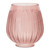 Ribbed Texture Glass Vase - 8" - Pink - IMAGE 1