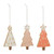 Pine Tree Christmas Ornaments - 4" - White and Gold - 6ct - IMAGE 2