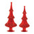Beaded Tree Glass Christmas Tabletop Decorations - 14.5" - Set of 2 - IMAGE 1