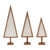 Framed Pine Christmas Tree Tabletop Decor - 29" - White and Brown - Set of 3 - IMAGE 1