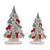 Frosted Cookie Pine Christmas Tree Tabletop Decor - 12" - Multicolor - Set of 2 - IMAGE 1