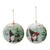 Gnome and Cardinal Forest Disc Christmas Ornaments - 6" - Red and Green - 6ct - IMAGE 1